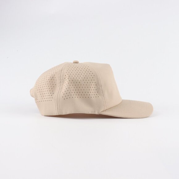 Blank 5 Panel Performance Soft Structured Hats- 12 pack in Color Beige - Picture 2 of 5